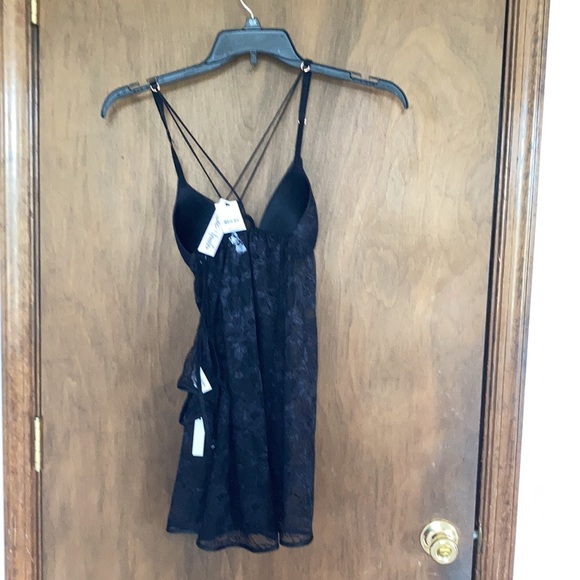 babydoll & panty set lace with padded bust adjustable strap black size S - Picture 15 of 15